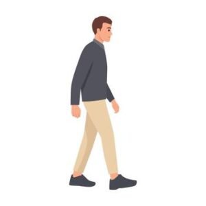 side view of a man walking forward flat illustration isolated on white background vector