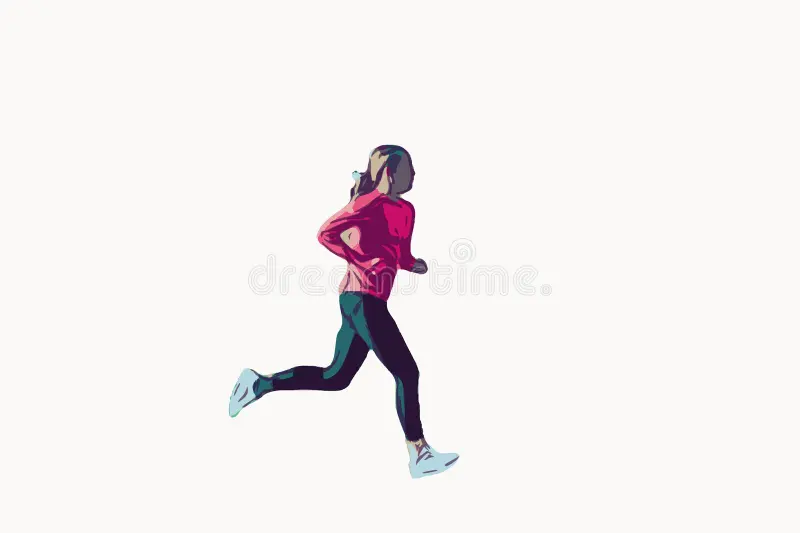 young sporty woman jogging white background fitness healthy lifestyle concept full length shot fit running against 441537863